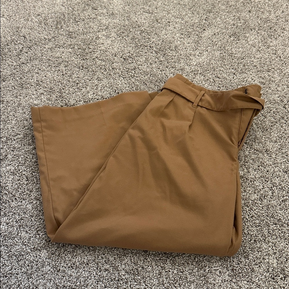 Banana Republic Tan Wide-Leg Crop Pants 8 - Picture 3 of 5